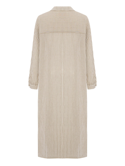 Voyage Shirt Dress - Khaki Green Stripes
