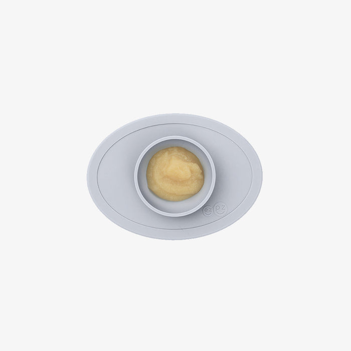 The Tiny Bowl in Pewter by ezpz / Silicone Bowl for Babies that Fits on High Chairs #color_pewter